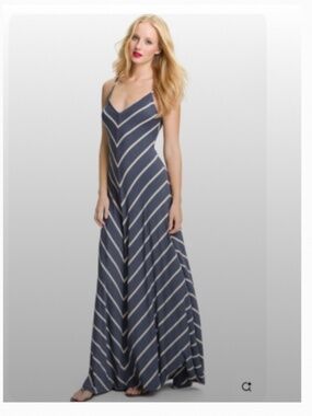 Max & Mia Chevron Print Slip Maxi Dress, Size M